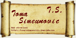 Toma Simeunović vizit kartica